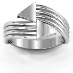 Yaffie™ Custom Made Personalised Bypass Ring with Geometric Arrows and Triangles