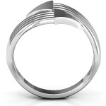 Yaffie™ Custom Made Personalised Bypass Ring with Geometric Arrows and Triangles