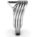 Yaffie™ Custom Made Personalised Bypass Ring with Geometric Arrows and Triangles