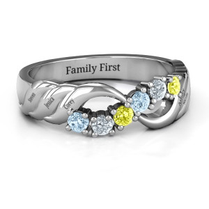 Yaffie ™ Custom-Made Personalised Infinity and Wave Ring.