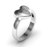 Yaffie ™ Custom Made Personalised Monogram Heart Ring - Engraved, Large Size
