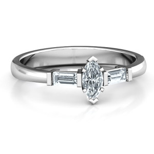 Yaffie ™ Custom Personalised Marquise Cut Love Ring