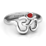 Yaffie ™ Customised Om Sound of Universe Ring with Round Stone for Personalization
