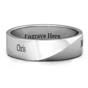 Yaffie™ Custom Ridge Diagonal Peak Men Ring for a Personalised Touch