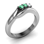 Yaffie ™ Custom Made Personalised Three Stone Single Bypass Ring