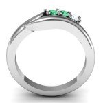 Yaffie ™ Custom Made Personalised Three Stone Single Bypass Ring