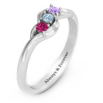 Yaffie ™ Custom Made Personalised Three Stone Wave Ring