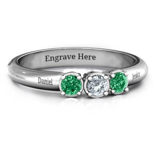 Yaffie ™ Custom Made Personalised Triple Round Stone Ring