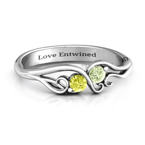Yaffie ™ Custom-Made Birthstone Ring with Personalised Swirl of Style