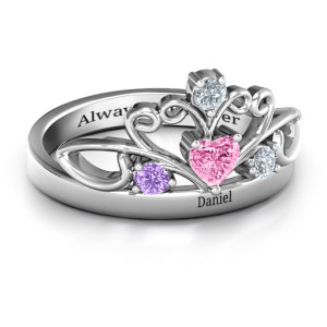 Yaffie ™ Custom-Crafted Personalised Tiara Ring - A Unique Love Story