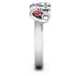 Yaffie ™ Custom-Made Triple Heart Gemstone Ring - Personalised Three Company Design