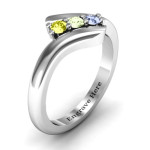 Yaffie ™ Custom-Made Personalised Three Stone Classic Bypass Ring
