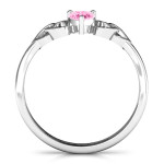 Yaffie ™ Custom-Made Personalised Trinity Knot Heart Crown Ring