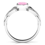 Yaffie ™ Custom-Made Bezel-Set Oval Stone Trinity Knot Ring, Personalised just for You!