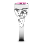 Yaffie ™ Custom-Made Bezel-Set Oval Stone Trinity Knot Ring, Personalised just for You!