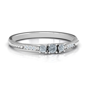 Yaffie ™ Custom-Made Accented Band Trinity Ring, Personalised