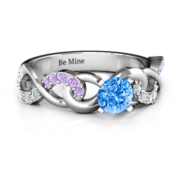 Yaffie ™ Custom-Made Triple Infinity Ring with Accents, Personalised
