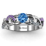 Yaffie ™ Custom-Made Triple Infinity Ring with Accents, Personalised
