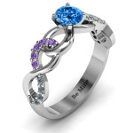 Yaffie ™ Custom-Made Triple Infinity Ring with Accents, Personalised