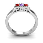 Yaffie ™ Custom-Made Personalised Triple Round Stone Ring for MOM