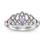 Yaffie ™ Custom Triple Trinity Celtic Heart Ring with Personalization
