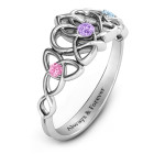 Yaffie ™ Custom Triple Trinity Celtic Heart Ring with Personalization
