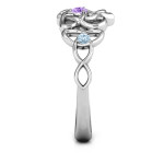 Yaffie ™ Custom Triple Trinity Celtic Heart Ring with Personalization