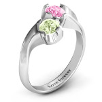 Yaffie™ Custom Made Personalised Two Stone Sparkle Ring