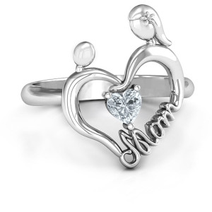 Yaffie ™ Customised Unbreakable Bond Heart Ring for Personalisation