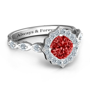 Yaffie ™ Custom Made Personalised Ring - Vintage Glamour Style with Stunning Accent Stones