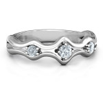 Yaffie ™ Crafts Custom Made Wavy Trio Ring - Personalised Just for You
