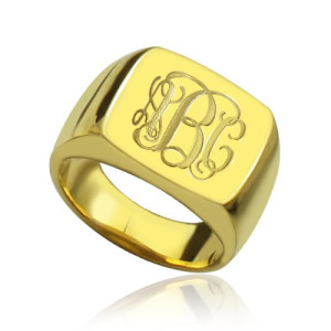 Yaffie ™ Custom-Made Personalised Monogram Initial Ring for Fashionable Style