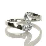 Yaffie ™ Custom Personalised Birthstone Initial Letter Rings for You