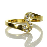 Yaffie ™ Custom-Made Personalised Birthstone Initial Ring