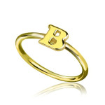 Yaffie ™ Custom-Made Personalised Midi Initial Letter Ring