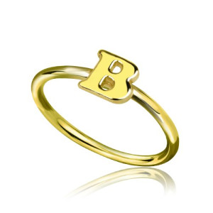 Yaffie ™ Custom-Made Personalised Midi Initial Letter Ring