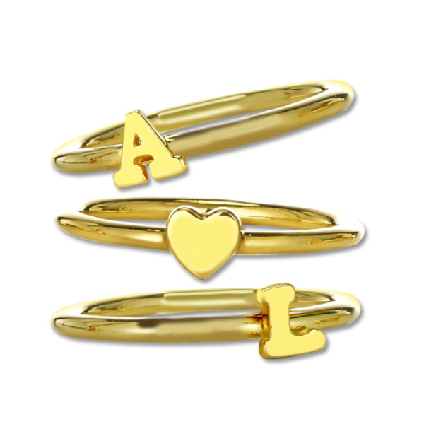 Yaffie ™ Custom-Made Stackable Initial Ring with Personalization