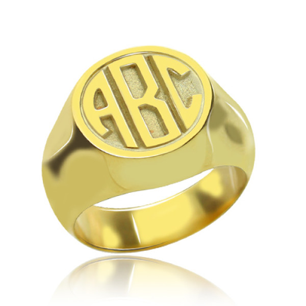 Yaffie™ Custom Made Personalised Signet Ring with Block Monogram