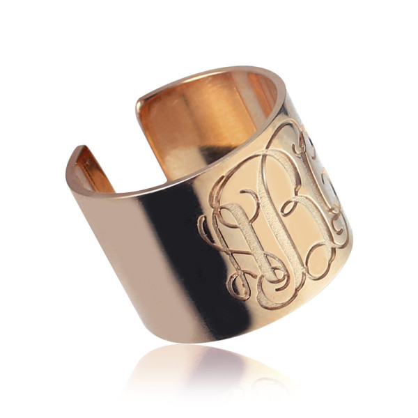 Yaffie ™ Custom Made Personalised Engraved Monogram Cuff Ring