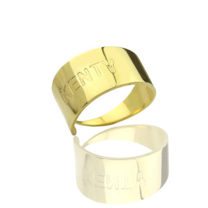 Customised Cuff Rings with Engraved Names - Yaffie ™ Personalised Designs