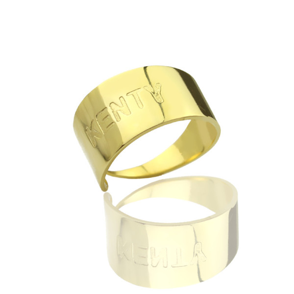 Customised Cuff Rings with Engraved Names - Yaffie ™ Personalised Designs