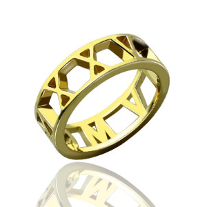 Yaffie ™ Customised Roman Numeral Date Rings - Personalised Jewellery Crafted to Perfection