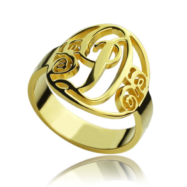Yaffie ™ Custom Made Personalised Script Framed Monogram Ring Cut Out