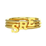 Yaffie ™ Custom-Made Personalised Midi Initial Letter Ring