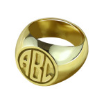 Yaffie™ Custom Made Personalised Signet Ring with Block Monogram