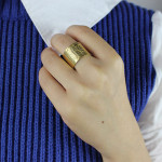 Yaffie ™ Customised Script Monogram Cuff Ring - Personalised Gifts