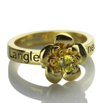 Yaffie ™ Custom-Made Birthstone Promise Rose Ring - Personalised for Her