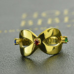 Customizable Infinity Birthstone Ring Engraved with Personalised Message - Handcrafted by Yaffie ™