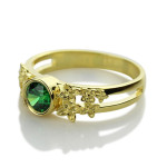 Yaffie ™ Custom Personalised Birthstone Name Ring with Flower Design for Engagements