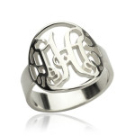 Yaffie ™ Custom Made Personalised Monogram Initial Ring with Cut Out Design